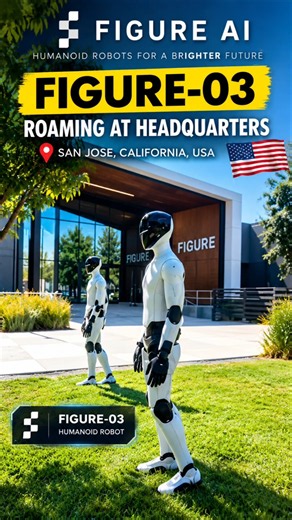 Humanoid Robots walking all around Figure-AI Headquaters #ai #humanoidrobot #figureai #technology