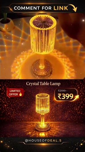 Crystal Table Lamp ✨ Premium LED Night Lamp @ ₹399 | Luxury Home Decor Deal