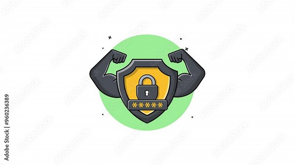 4k Strong Password. Cyber Security and Data Protection Concept Animation Video