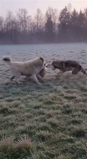 Wolves Drag the Sheep — Guardian Dog Intervenes