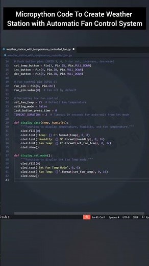 Micropython Code To Create Weather Station with Automatic Fan Control