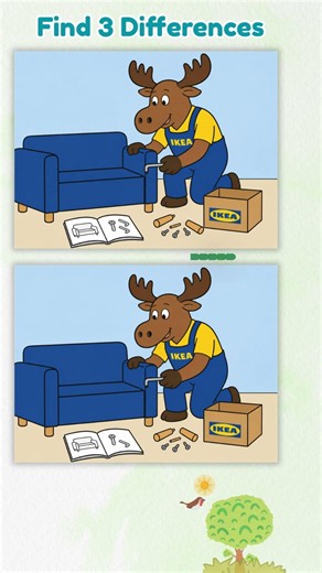 Spot the Difference | Moose Assembles an IKEA Sofa | Daily Brain Workout