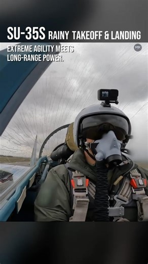 Su-35S Rainy Takeoff & Landing #shorts