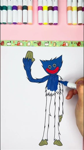 Huggy Wuggy Coloring 🎨 | Satisfying & Easy #shorts