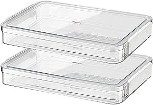2 Pack Document Storage Clear Plastic Storage Boxes with Lids Stackable Storage Bins Paper Storage Box Containers for Organizing A4 File Paper Document Photo Scrapbook Craft Storage White