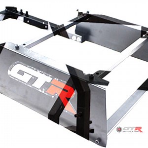 GTR Simulator GTA-F Model Black Frame Triple | Single Monitor Stand with Black Red Adjustable Leatherette Seat Racing Driving Gaming Simulator Cockpit Chair
