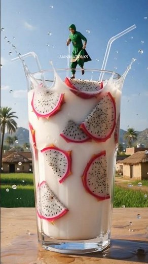Tiny Punjabi Village Women Making Giant Dragon Fruit Juice #shorts #juicerecipe #trendingshorts