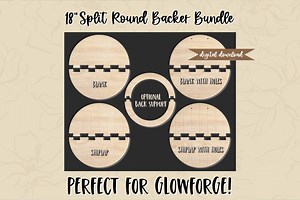 18" Split Round Backer SVG Bundle, Laser Cut Door Hanger File, Glowforge Split Circle Backer, Shiplap & Blank Round Sign SVG - Etsy