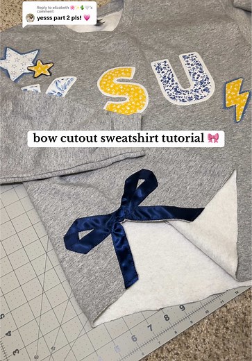 Bow Cutout Patchwork Sweatshirt Tutorial for Beginners