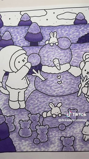 Coloring Tutorial: Purple Snow for a Lovely Christmas
