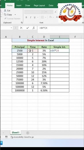 Simple 💯Interest 😉 Trick in Excel | Fast & Easy Formula for Beginners