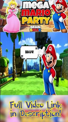 🍄Mega Mario Party Brain Break 🍄 Brain Break For Kids⭐ Full Video Linked #brainbreak #classroomgames
