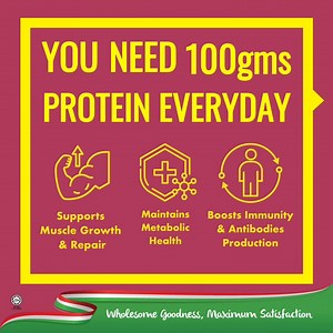 Did you know that we need 100gms of protein daily?? And the 100% whole wheat bread contains high content of natural protein. In fact, 2 slices of the 100% whole wheat bread🍞 gives you more protein than a slice of cheddar cheese. Imagine having a 2 sliced sandwich (approx 7.6gm protein) with a slice of cheddar cheese🧀 (approx 6.1gm protein) 1 egg 🥚(approx 6gm protein) a slice of chicken breast (approx 31gms protein) already gives you close to 51gms of protein and that is already more than 50% 