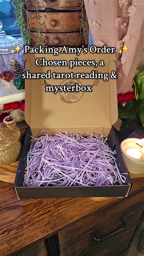 A beautifully layered reading for Amy tonight ✨ Her mystery box flowed so naturally from the cards. Thank you for trusting me with your energy and your crystals 🤍 #crystalorderpacking #crystalmysterybox #tarotwithchrystal #sticksandstonesfamily #sticksandstonesstore
