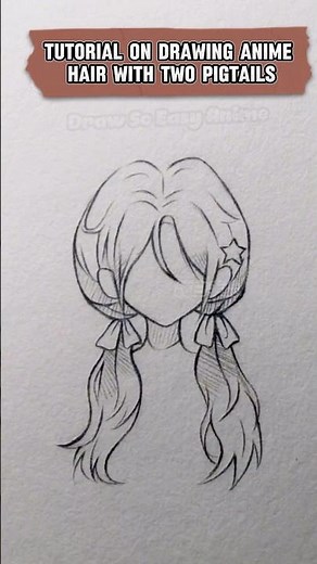 Tips drawing anime hair with two pigtails for you! #animearttutorial #foryou #shorts