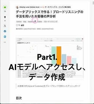 Databricksでブロードリスニングの手法を用いたお客様の声分析 - Part1.データ作成 #databricks #python #sql #生成ai #ブロードリスニング #shorts