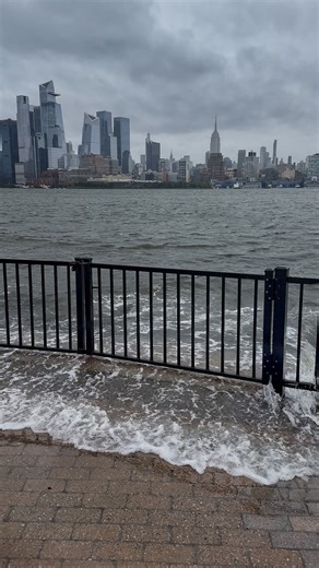 Don't Sit Home® | Travel & Lifestyle on Instagram: "POV from Hoboken  The Hudson River is already creeping into Hoboken, NJ at 2:15pm on Sunday, October 12, 2025. Please be smart everyone. #noreaster #sithome #hoboken #hobokennj #nj #newjersey #nyc #newyorkcity #weather #hudsoncounty #stormteam"