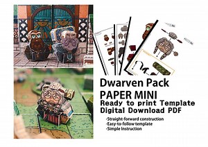 Printable Papercraft Dwarven Miniatures Pack | 3 Papercraft Heroes | Druid, Paladin, Wizard /TTRPG | Digital Download | Dnd Printable Minis - Etsy Australia