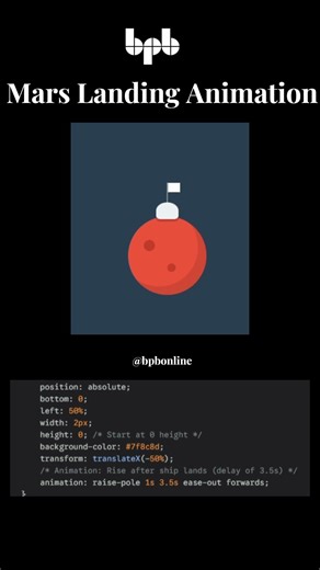 Touchdown on Mars! 🚀 Cinematic Space Animation with Pure CSS Magic 🌌