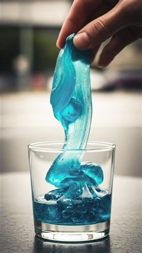 ASMR pouring slime in a glass #asmr#slime#satisyingvideos #watersounds