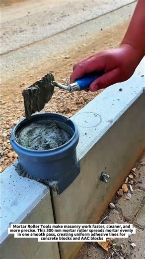 Mortar Roller Tools Improve Block Installation with 300 mm Precision Adhesive Application