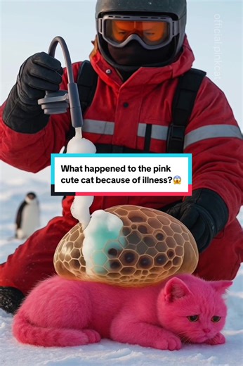 What happened to the pink cute cat because of illness?😭😱#pinkcutecat #pinkcubbycat #catstory #cat #cats