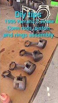 Diy - conn rod, piston and ringes installed 2 stroke outboard yamaha.