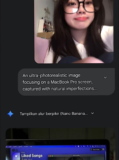 Ultra-Photorealistic MacBook Pro Selfie with Spotify