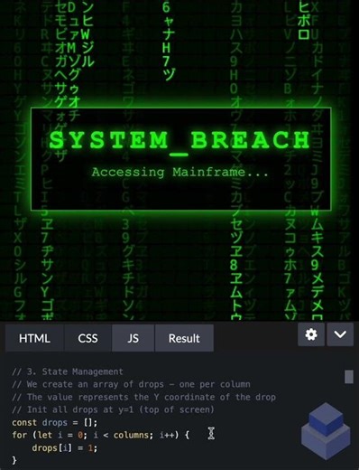 Code the Matrix Rain Effect! 🟢💻 | Canvas Transparency Hack in Vanilla JS #shorts