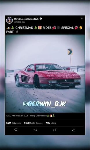 Ferrari Testarossa Christmas Edit 🎄🔥 | Wham! – Last Christmas | ridez_bjk