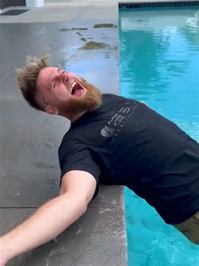Jake fell into the pool #jakepaul #crash #pool #accident #fall