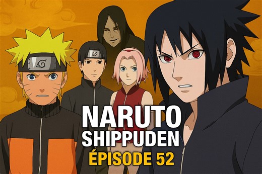 [EP 52] Naruto Shippuden épisode 52 complet sans générique ! NB : Chaque jour un épisode complet de Naruto Shippuden en HD ! Delor Fox Titre : La puissance des Uchiha Première diffusion (Japon) : 20 mars 2008 Dans cet épisode intense, Sasuke Uchiha révèle clairement qu’il a rompu tous les liens d’amitié pour embrasser la haine envers son frère Itachi Uchiha. Il explique à Naruto Uzumaki qu’il ne l’a pas tué auparavant parce qu’il ne voulait pas obtenir le pouvoir de la même manière qu’Itachi l’a
