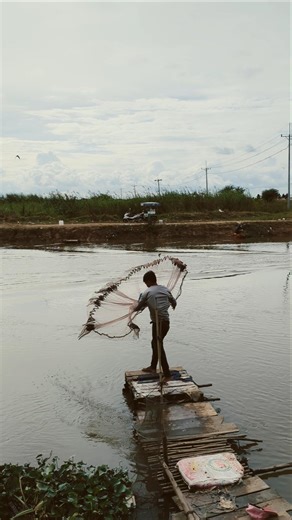 Amazing video techniques throw cast net fishing traditional trap #fishing #skill #handfish #scoop