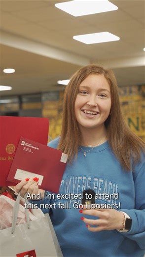 Indiana University Admissions on Instagram: "Future Hoosiers—admit packets are on their way! 🎉 We delivered some students their admit packets by hand—or maybe by hoof, as Hoosier the Bison was there to celebrate these Benton Central bison! 🦬 Makenna, who earned the Enrollment Honors Plus Seal Diploma to qualify for guaranteed admission through the Indiana Resident Admissions program, shared her excitement about getting into IU. Adding to the celebration, several students were awarded Indiana E