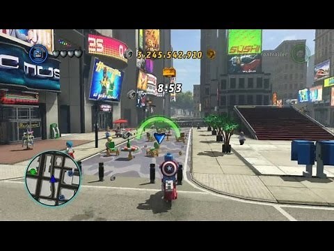 LEGO Marvel Super Heroes - Unlocking Captain America's Bike + Gameplay (All 3 Taxi Missions)