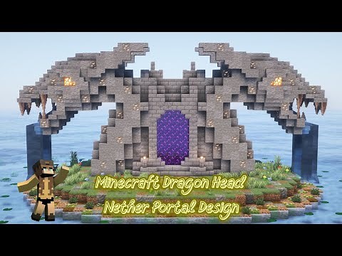 Minecraft | How To Build Dragon Head Nether Portal Design [ Tutorial ]