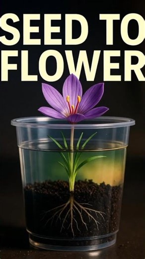 Saffron Seed to Flower 🌸 | Realistic Plant Growth Timelapse | AI Cinematic