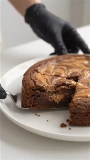 Rich, moist peanut butter banana chocolate cake made with cottage cheese, eggs, Greek yogurt,