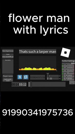 flower man with lyrics song id 91990341975736
