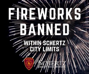 Be a good neighbor, celebrate without the bang! Schertz Fire Rescue would like to remind residents that City Code of Ordinances 30.64 prohibits the sale, use, or possession of fireworks in the City. Please join @City of Schertz Parks and Recreation for the New Years Eve Masquerade on Friday, December 31 to celebrate the new year with live music, food, and games. | City of Schertz - Government