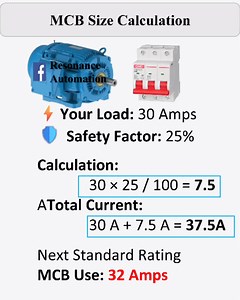 Motor Control MCB Size Calculation #electrician #IndustrialEquipment #IndustrialAutomation #industrial #electronicsengineering | Resonance Automation