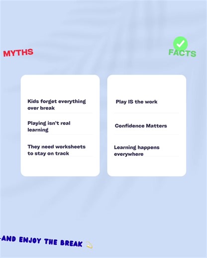 “Teacher POV: Holiday Learning Myths” Caption: Holiday learning myths we hear every year 👇 ❌ Kids forget everything over break ❌ Play isn’t real learning ❌ They need worksheets to stay on track ✔️ Play is the work ✔️ Confidence matters ✔️ Learning happens everywhere Trust the process—and enjoy the break 💫 Hashtags: #LittleLearnersNYC #TeacherPerspective #EarlyLearning #PlayIsLearning #ParentEducation