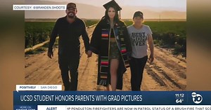 UCSD student honors parents with graduation pictures in farm fields