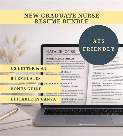 New Graduate Nurse Resume & Cover Letter | ATS Friendly Nursing CV Template - Etsy Australia