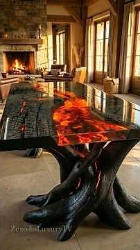 Lava Epoxy River Table — From Burnt Wood to Molten Fire Countertop (Full Cinematic Timelapse)