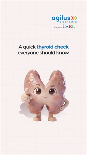 This mirror check helps identify visible changes in the thyroid area, such as swelling or lumps. Smooth movement while swallowing is usually normal. This method does not detect thyroid hormone imbalance. Blood tests are required to diagnose hypothyroidism or hyperthyroidism. Consult a doctor and get tested for accurate assessment. #KhudKoTestKarteyRaho #AgilusDiagnostics #SRLDiagnostics #KeepTestingYourself | Agilus Diagnostics