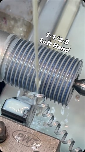 Adam Booth on Instagram: "Pump shaft shortened & threaded 1-1/2-8 left hand. Full detailed video coming to the youtube channel soon. MX22 threading tool by @waltertools #abom79 #singlepointthreading #industrialrepair #machineshop #manualmachining"