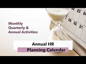 Annual HR Planning Calendar | Annual Calendar of HR Activities