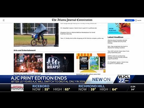 AJC moves to only online publication by the end of December