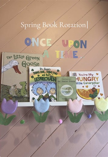 First of many spring themed book rotations 🤍 #bookrotation #bookrotationday #springtheme #springbooks #stpatricksdaybooks